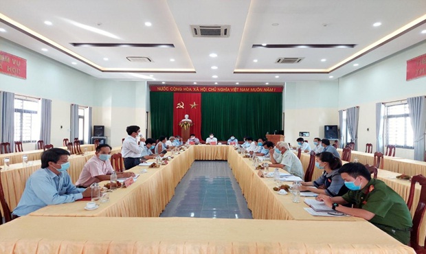Thường trực Thị ủy làm việc với Đảng ủy xã Phổ Nhơn