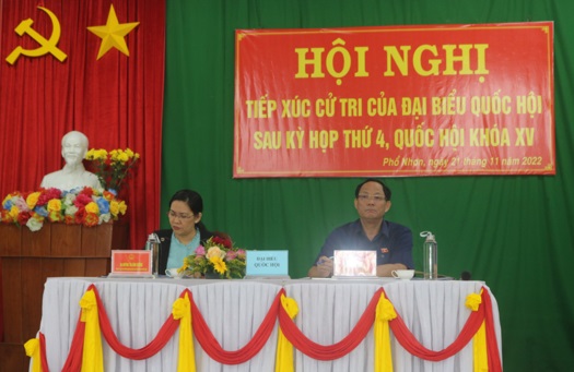 Đoàn đại biểu Quốc hội tỉnh tiếp xúc cử tri tại xã Phổ Nhơn và phường Phổ Quang