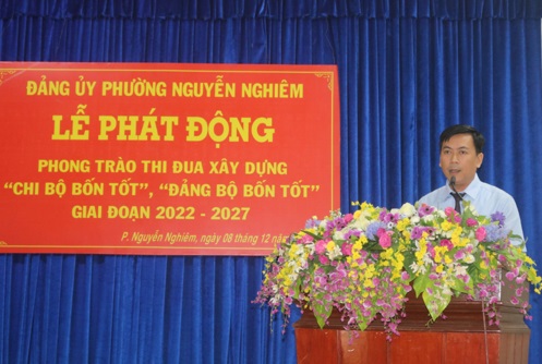 Phường Nguyễn Nghiêm tổ chức Lễ phát động phong trào xây dựng “Chi bộ bốn tốt”, “Đảng bộ cơ sở bốn tốt” giai đoạn 2022 - 2027