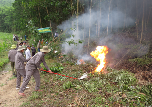 UBND xã Phổ Phong tổ chức diễn tập chữa cháy rừng cấp xã, phường