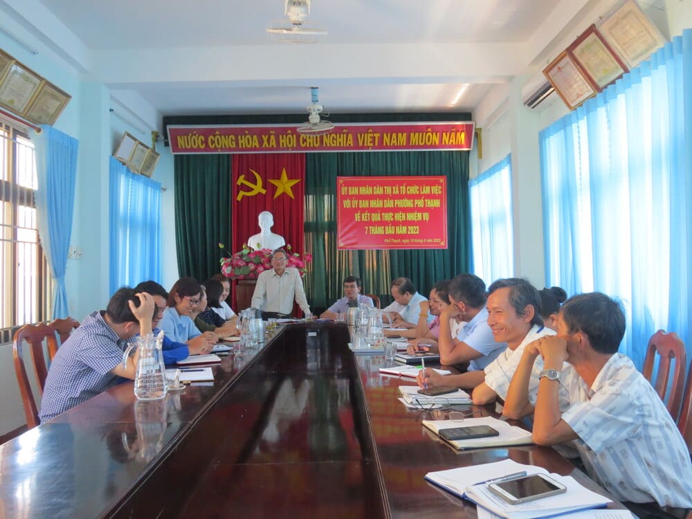 Mặt trận và các hội đoàn thể làm việc với Đảng ủy phường Phổ Thạnh