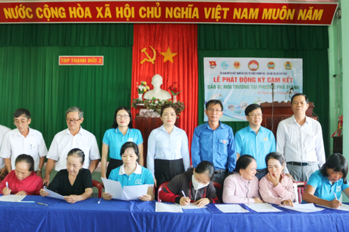 Phát động ký cam kết bảo vệ môi trường trên địa bàn phường Phổ Thạnh