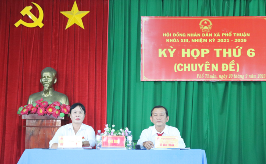 HĐND xã Phổ Thuận tổ chức Kỳ họp chuyên đề để bầu bổ sung Chủ tịch UBND xã
