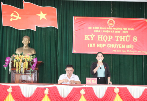 HĐND phường Phổ Ninh tổ chức kỳ họp chuyên đề bầu bổ sung chức danh Phó Chủ tịch UBND phường