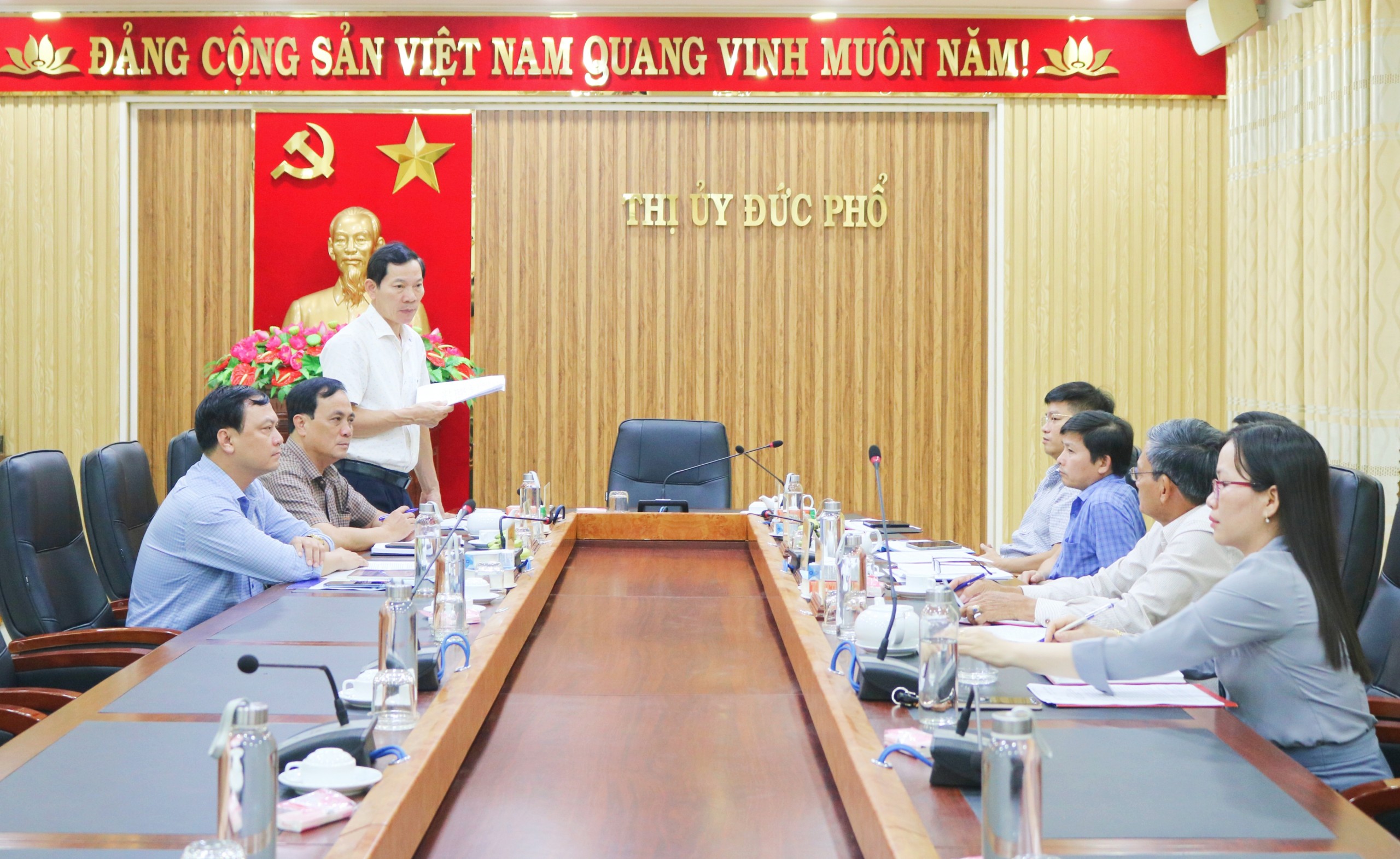 Ban Thường trực Ủy ban MTTQ Việt Nam tỉnh làm việc với thị xã Đức Phổ về công tác chuẩn bị Đại hội đại biểu Mặt trận Tổ quốc Việt Nam thị xã