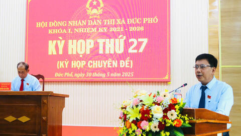 HĐND thị xã Đức Phổ tổ chức kỳ họp thứ 27 - Kỳ họp chuyên đề
