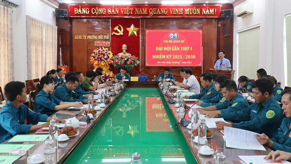 ĐẠI HỘI CHI BỘ QUÂN SỰ PHƯỜNG ĐỨC PHỔ LẦN THỨ I, NHIỆM KỲ 2025-2030