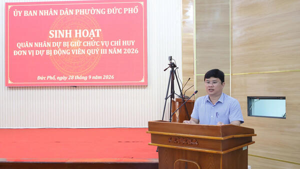 HỘI NGHỊ SINH HOẠT QUÂN NHÂN DỰ BỊ GIỮ CHỨC VỤ CHỈ HUY ĐƠN VỊ DỰ BỊ ĐỘNG VIÊN QUÝ III NĂM 2026
