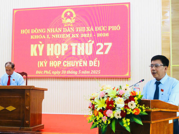 HĐND thị xã Đức Phổ tổ chức kỳ họp thứ 27 - Kỳ họp chuyên đề